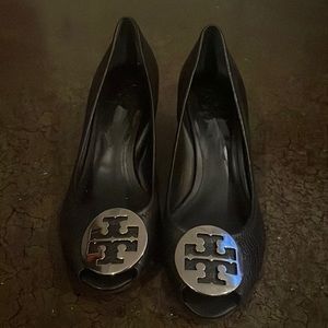 Black Tory Burch Wedge Heels